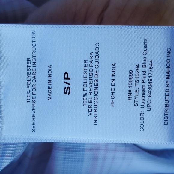 Habitat SS fishing shirt Red white blue plaid Small 40+solar factor - Picture 11 of 15